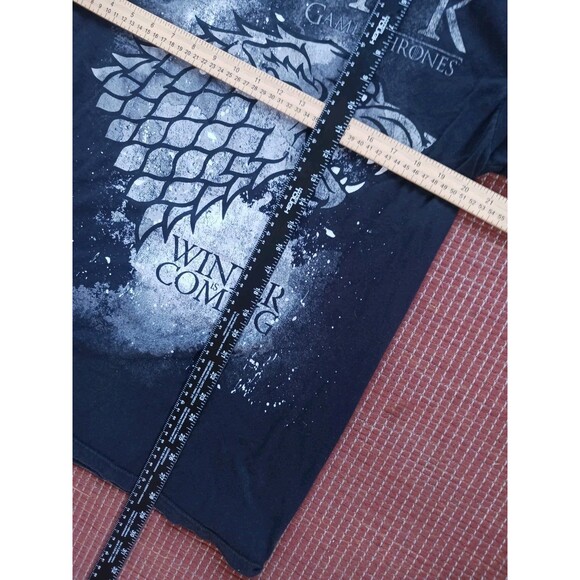 Game Of Thrones House of Stark "Winter Is Coming" T-Shirt Large Black Dragon - Picture 4 of 5
